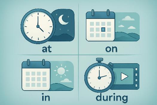 Comprendre et maîtriser les prépositions de temps en anglais : at, on, in, during