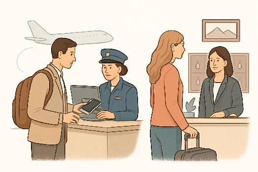 Mise en situation : Dialogues pour les formalités de voyage en espagnol