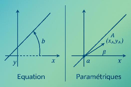Équations de Droites : Cartésiennes et Paramétriques
