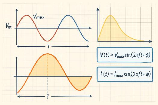 Tension et Courant Sinusoïdaux : Comprendre l'Amplitude, la Fréquence et la Période